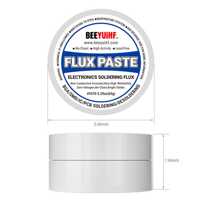 BEEYUIHF 9570 Rosin Soldering Paste Flux For Electronics, No Clean Flux for Circuit Boards Electrical Repairs and Copper Electrical Wire  (2.29oz Jar)  No Goopy Mess smooth solder joints with minimal effort No unpleasant odor