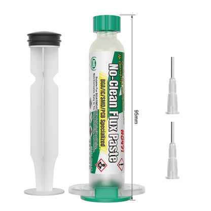 BEEYUIHF Solder Flux Paste, No-Clean Flux Paste, Soldering Flux for Electronics, 10mL Syringe Electrical Flux for BGA/PCB/CPU/IC #8491