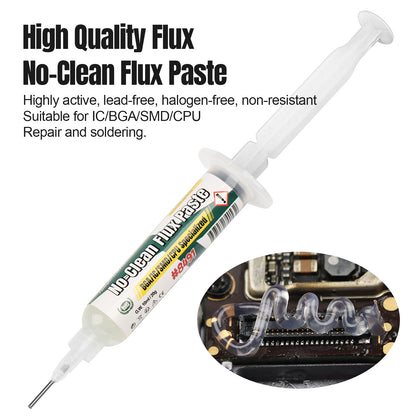 BEEYUIHF Solder Flux Paste, No-Clean Flux Paste, Soldering Flux for Electronics, 10mL Syringe Electrical Flux for BGA/PCB/CPU/IC #8491