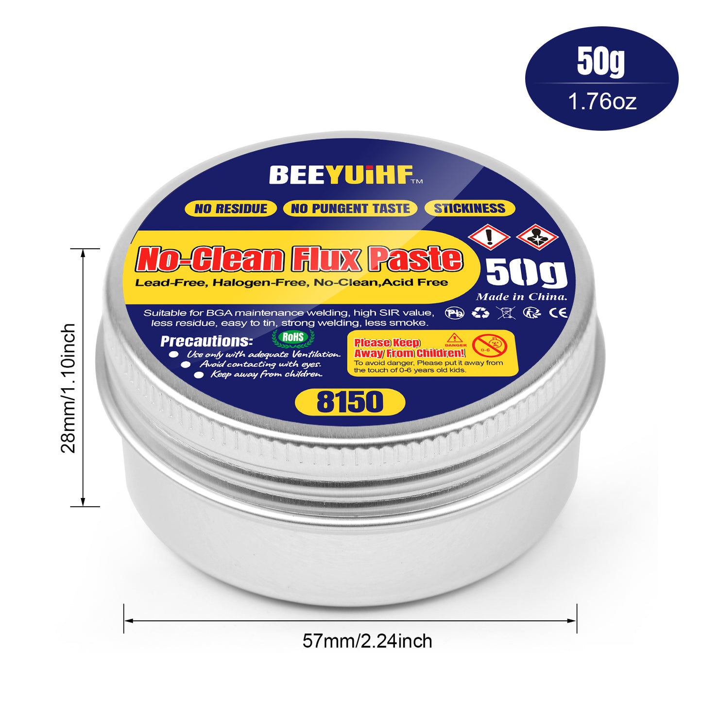 BEEYUIHF Rosin Paste Flux For Soldering Iron Tip, Lead-Free, No-Clean Solder Flux, Rosin Soldering Flux Paste, Soldering Product 1.76oz/50g