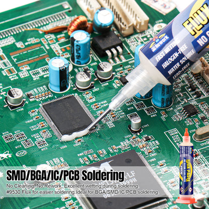 BEEYUIHF No-Clean Soldering Flux Paste, flux for Soldering, Electronics Solder Paste Flux for PCB/IC/BGA/SMD/SMT/LED Repairing (10mL Syringe)  #9530 (4 Pack)