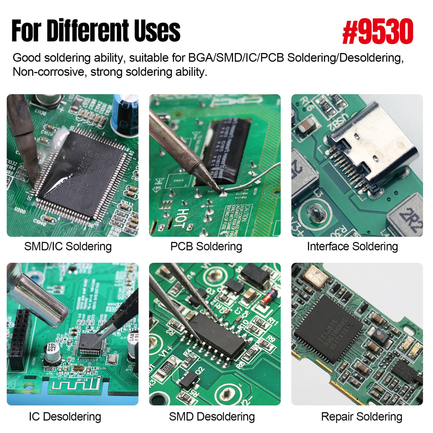 BEEYUIHF No-Clean Soldering Flux Paste, flux for Soldering, Electronics Solder Paste Flux for PCB/IC/BGA/SMD/SMT/LED Repairing (10mL Syringe)  #9530 (1 Pack)