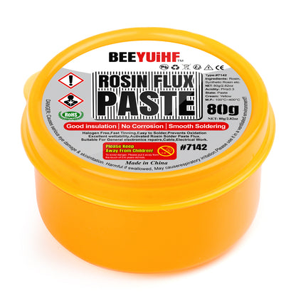 BEEYUIHF Solder Flux Paste, Lead Free Rosin Soldering Paste Flux for Electronics, SMD Electrical Soldering Flux, for PCB LED IC CPU #7142 (N.W. 2.82oz/80g)