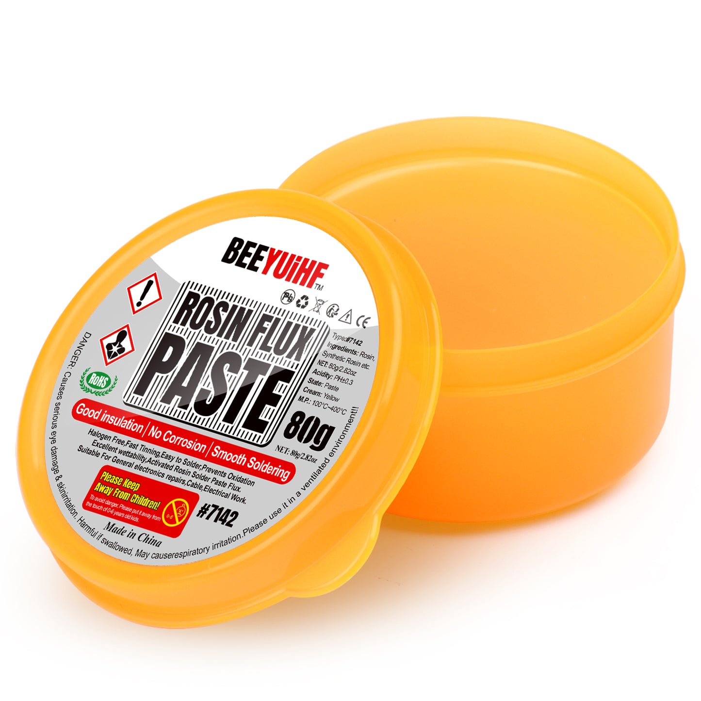 BEEYUIHF Solder Flux Paste, Lead Free Rosin Soldering Paste Flux for Electronics, SMD Electrical Soldering Flux, for PCB LED IC CPU #7142 (N.W. 2.82oz/80g)