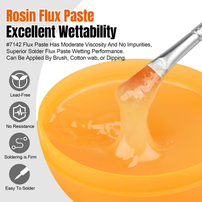 BEEYUIHF Solder Flux Paste, Lead Free Rosin Soldering Paste Flux for Electronics, SMD Electrical Soldering Flux, for PCB LED IC CPU #7142 (N.W. 2.82oz/80g)