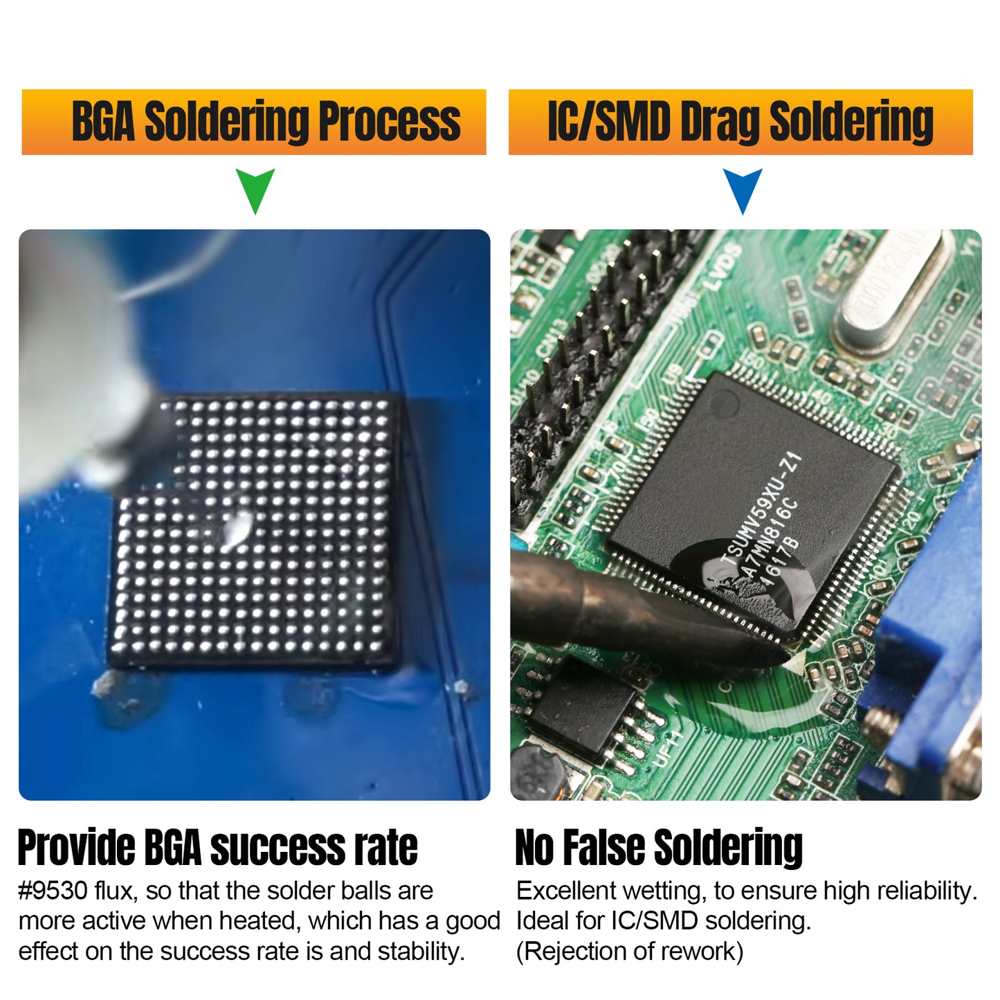 BEEYUIHF Soldering Paste Flux, No-Clean Solder Flux, for electronics Soldering, 30cc Syringe Solder Paste (1.62oz/46g)