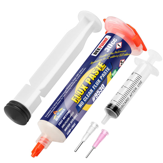 BEEYUIHF Soldering Paste Flux, No-Clean Solder Flux, for electronics Soldering, 30cc Syringe Solder Paste (1.62oz/46g)