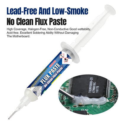 BEEYUIHF No-Clean Soldering Flux Paste, Smooth Flow Solder flux for Soldering, Electronics Flux Paste for PCB/IC/BGA/SMD Repairing DIY (10mL Syringe)  #8403