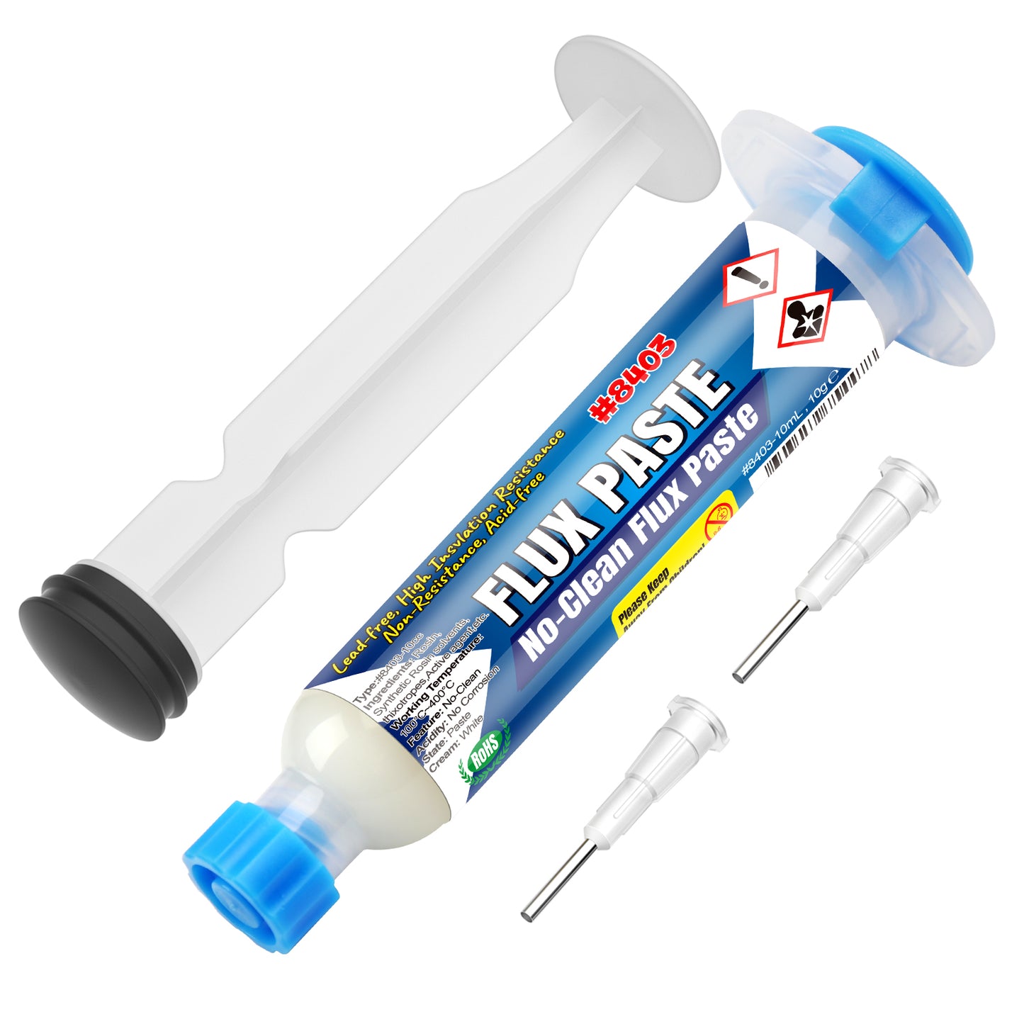 BEEYUIHF No-Clean Soldering Flux Paste, Smooth Flow Solder flux for Soldering, Electronics Flux Paste for PCB/IC/BGA/SMD Repairing DIY (10mL Syringe)  #8403