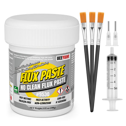 BEEYUIHF No-Clean Soldering Flux Paste, flux for Soldering, Solder Paste for Electronics PCB/IC/BGA/SMD Repairing (3.52oz/100g)