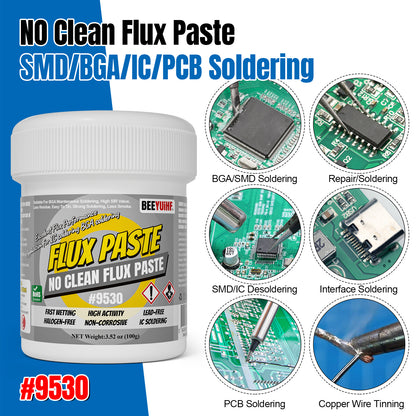 BEEYUIHF No-Clean Soldering Flux Paste, flux for Soldering, Solder Paste for Electronics PCB/IC/BGA/SMD Repairing (3.52oz/100g)
