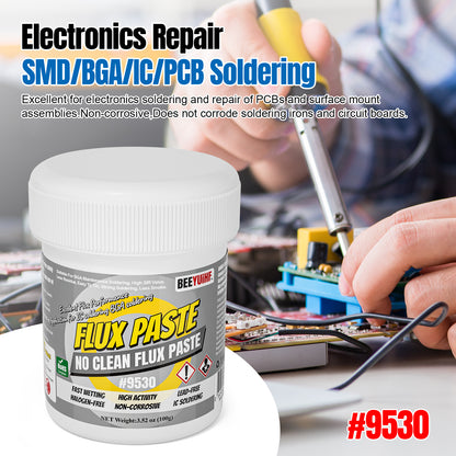 BEEYUIHF No-Clean Soldering Flux Paste, flux for Soldering, Solder Paste for Electronics PCB/IC/BGA/SMD Repairing (3.52oz/100g)