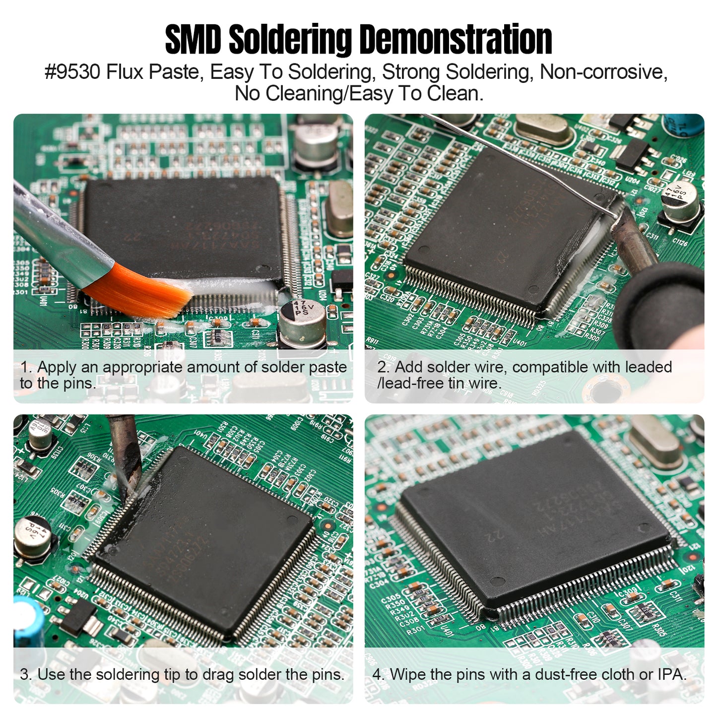 BEEYUIHF No-Clean Soldering Flux Paste, flux for Soldering, Solder Paste for Electronics PCB/IC/BGA/SMD Repairing (3.52oz/100g)