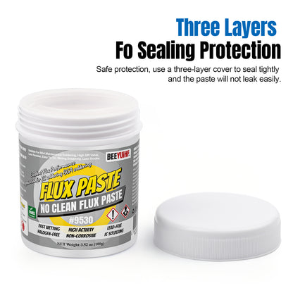 BEEYUIHF No-Clean Soldering Flux Paste, flux for Soldering, Solder Paste for Electronics PCB/IC/BGA/SMD Repairing (3.52oz/100g)