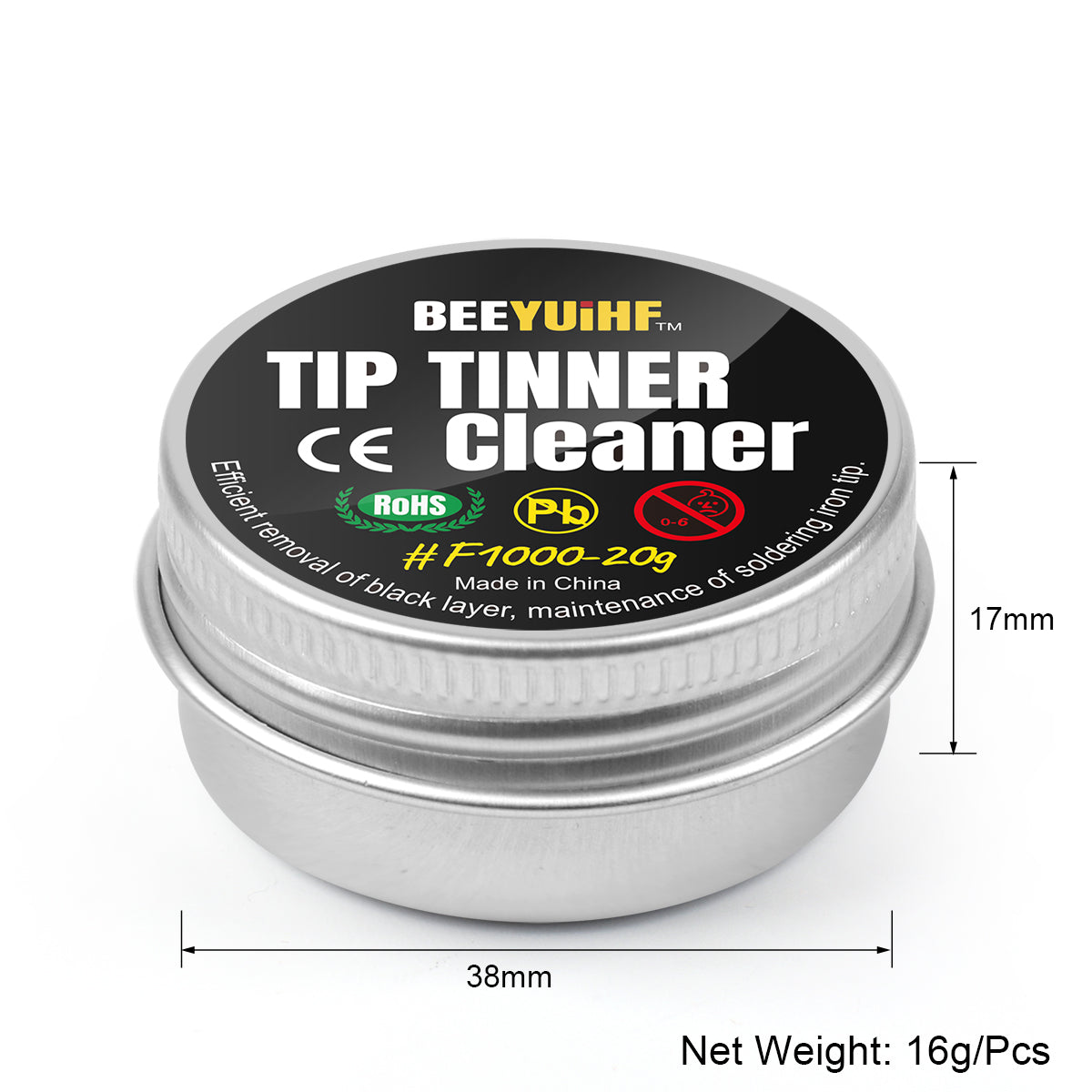 BEEYUIHF Soldering Iron Tip Cleaner, Lead Free Oxidation Cleaning Paste, Refresher Tip Tinner Flux, Soldering Tip Cleaning (0.56oz/16g)