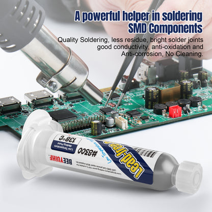 BEEYUIHF Lead Free Solder Paste, 138 Low Temp Solder Paste, Sn42 Bi58 Solder Flux, Tin Cream, Solder Flux Paste, For LED PCB (1.05oz/30g)