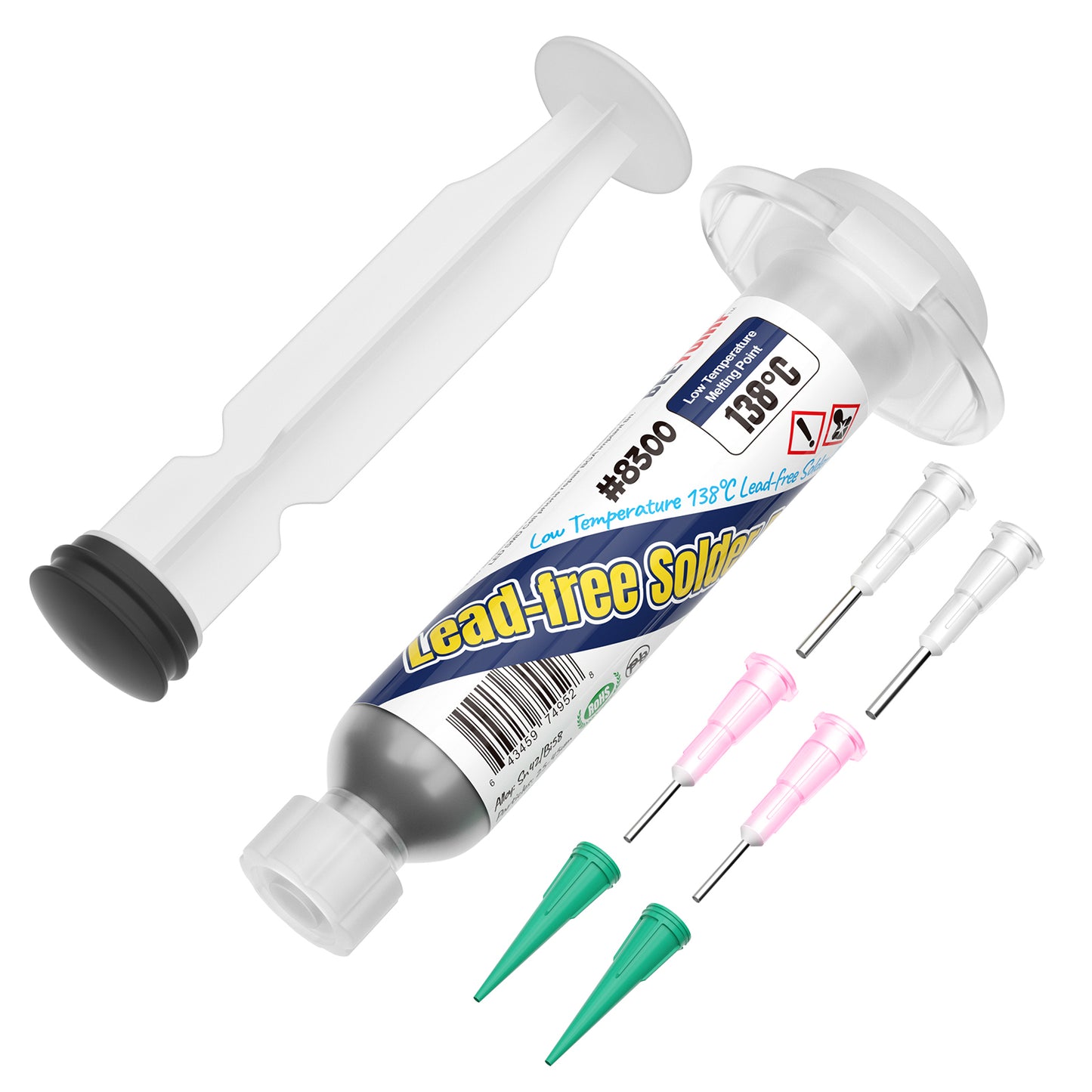 BEEYUIHF Lead Free Solder Paste, 138 Low Temp Solder Paste, Sn42 Bi58 Solder Flux, Tin Cream, Solder Flux Paste, For LED PCB (1.05oz/30g)