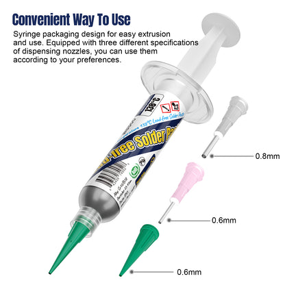 BEEYUIHF Lead Free Solder Paste, 138 Low Temp Solder Paste, Sn42 Bi58 Solder Flux, Tin Cream, Solder Flux Paste, For LED PCB (1.05oz/30g)