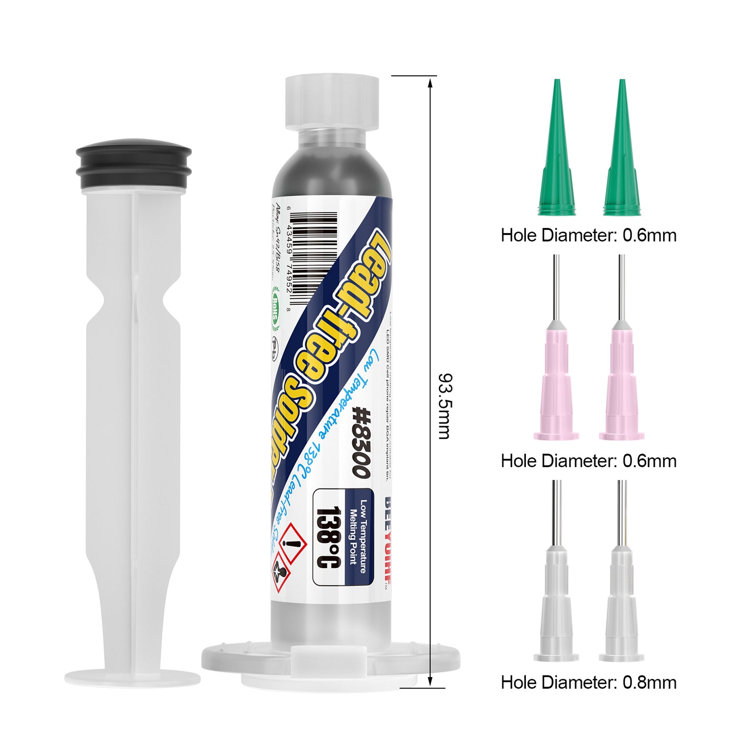 BEEYUIHF Lead Free Solder Paste, 138 Low Temp Solder Paste, Sn42 Bi58 Solder Flux, Tin Cream, Solder Flux Paste, For LED PCB (1.05oz/30g)
