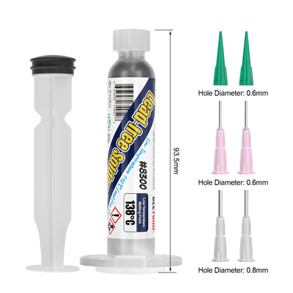 BEEYUIHF Lead Free Solder Paste, 138 Low Temp Solder Paste, Sn42 Bi58 Solder Flux, Tin Cream, Solder Flux Paste, For LED PCB (1.05oz/30g)
