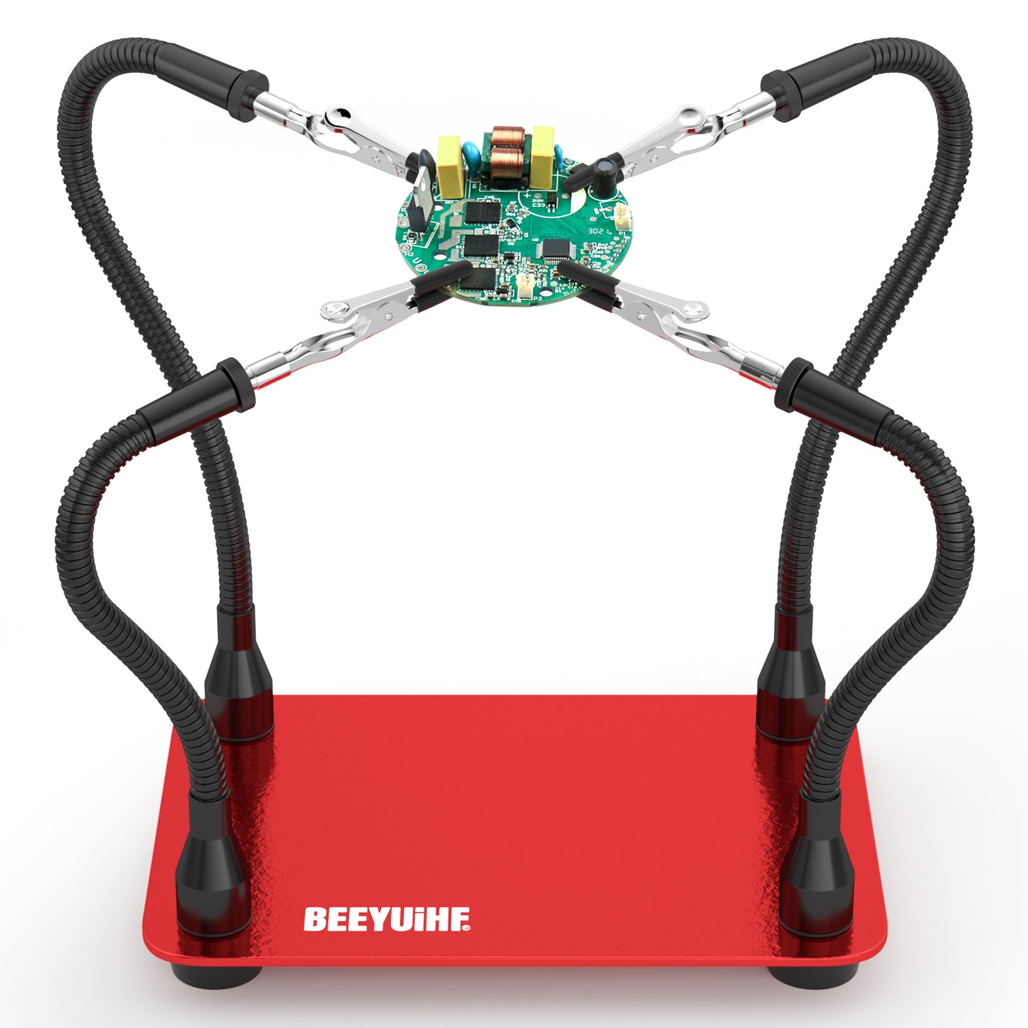 BEEYUIHF Helping Hands Soldering Station, Soldering Station Tool 4 Flexible Helping Arms Solder PCB Holder for Electronic Repair Soldering Jewellery Craft Model